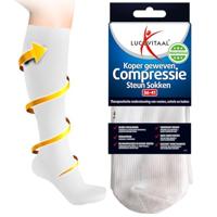Lucovitaal Koper Geweven Compressie Steunkousen Wit 36-41 - thumbnail