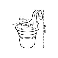 Elho Green Basics Balkonbak Zwart Ø18cm - thumbnail