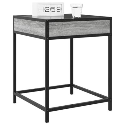 Nachtkastje met Infinity LED 40x40x51 cm grijs sonoma eiken