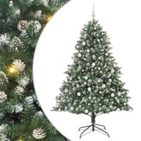 Kunstkerstboom met 300 LED Groen 180 cm PVC en Plastic en Staal - thumbnail