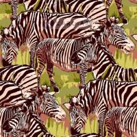 Schilderij - Zebra op de savanne, prachtige tekening op canvas geprint, Multikleur , 3 maten, Premium print - thumbnail