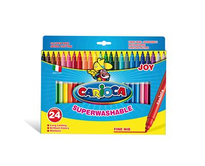 Carioca viltstift Superwashable Joy, 24 stiften in een kartonnen etui Carioca viltstift Superwashable Joy, 24 stiften in een kartonnen etui