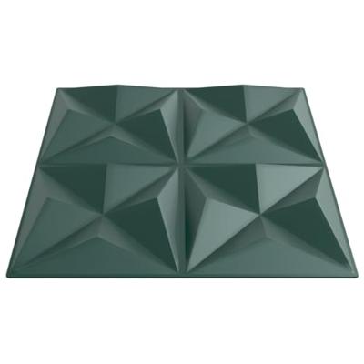 VidaXL 12 st wandpanelen origami 3 m² 50x50 cm xps groen