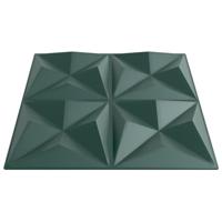 VidaXL 12 st wandpanelen origami 3 m² 50x50 cm xps groen - thumbnail