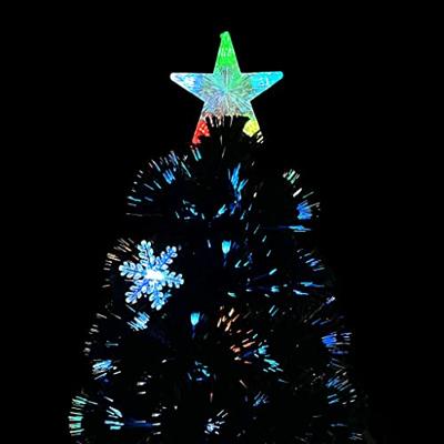 VidaXL Kerstboom met led-sneeuwvlokken 240 cm glasvezel zwart