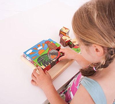 Bigjigs houten blokpuzzel boerderijdieren - thumbnail