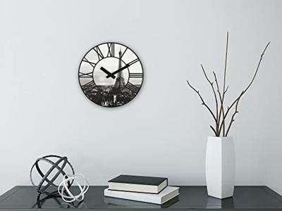 NeXtime ne-3004 wandklok dia. 39 cm, plastic, 3d, grijs, 'la ville'