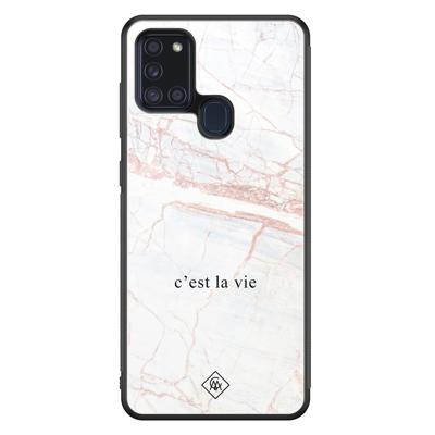 Samsung Galaxy A21s glazen hardcase - C'est la vie Samsung Galaxy A21s glazen hardcase - C'est la vie