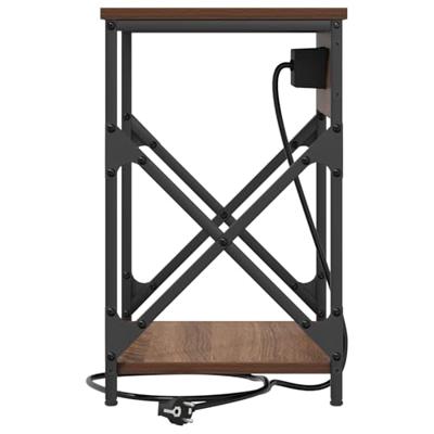 Nachtkastje 2 pcs bruin eikenkleur 41 x 31 x 51 cm Bewerkt hout Nachtkastje 2 pcs bruin eikenkleur 41 x 31 x 51 cm Bewerkt hout