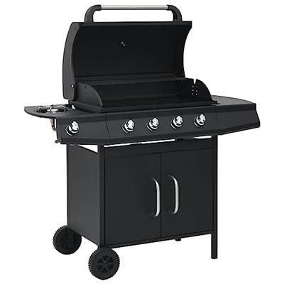 VidaXL Gasbarbecue 4+1 kookzone staal zwart