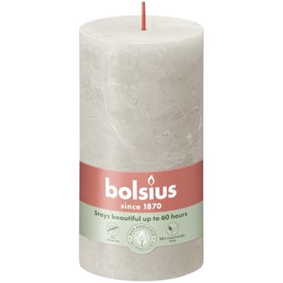 Bolsius stompkaars rustiek shine 6.8x13cm sandy grey