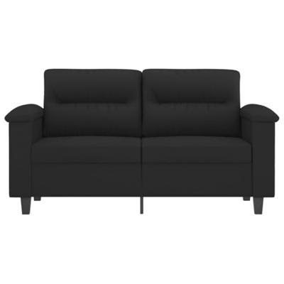 Tweezitsbank 120 cm microvezelstof zwart