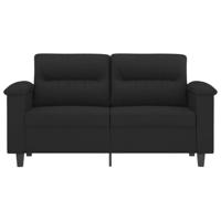 Tweezitsbank 120 cm microvezelstof zwart - thumbnail