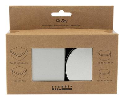 Creativ Company Blikjes cirkel en vierkant - 4st. Creativ Company Blikjes cirkel en vierkant - 4st.