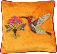 Werner Voss kussen kolibrie 45x45cm oranje - thumbnail
