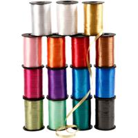 Creativ Company Cadeaulint, b: 10 mm, glossy, diverse kleuren, 15x250 m/ 1 doos - thumbnail