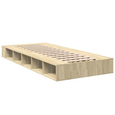 Bedframe bewerkt hout sonoma eikenkleurig 90x200 cm - thumbnail