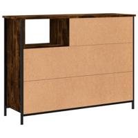 Dressoir 100x33x75 cm bewerkt hout gerookt eikenkleurig - thumbnail