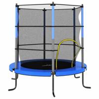 Trampoline met veiligheidsnet rond 140x160 cm blauw - thumbnail