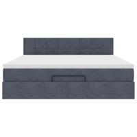 Ottoman bed met matras en LED's 180x200cm fluweel donkergrijs - thumbnail