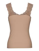 Hemdje met kant - Lace Top - Barbera - Viscose kanten onderhemd - Singlet met brede bandjes - Zwart - Huidskleur - Wit - Lingerie top - thumbnail