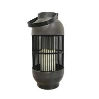 ProGarden lantaarn met kaars solar led rattan zwart - thumbnail