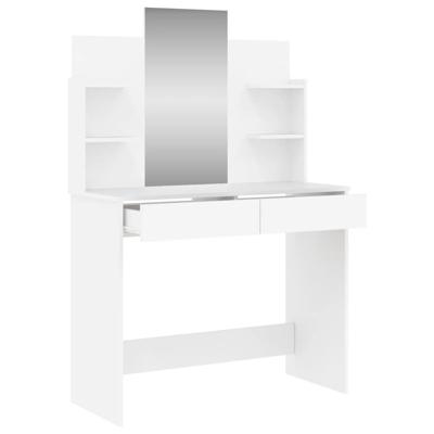 Kaptafel met spiegel 96x39x142 cm wit