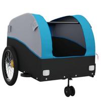 Fietstrailer 45 kg ijzer zwart en blauw - thumbnail