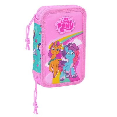 Dubbele etui My Little Pony Magic Roze Turkoois 12.5 x 19.5 x 4 cm 28 Onderdelen