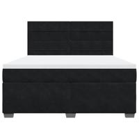 Boxspring met matras fluweel zwart 180x200 cm - thumbnail