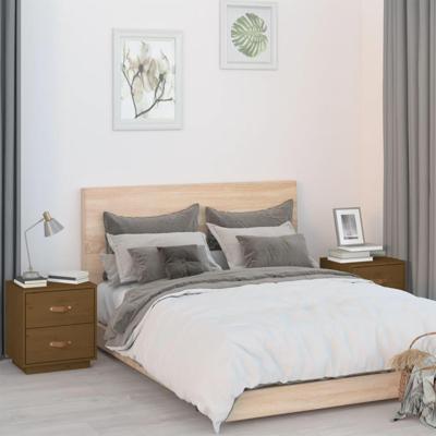 Nachtkastjes 2 st 40x34x45 cm massief grenenhout honingbruin