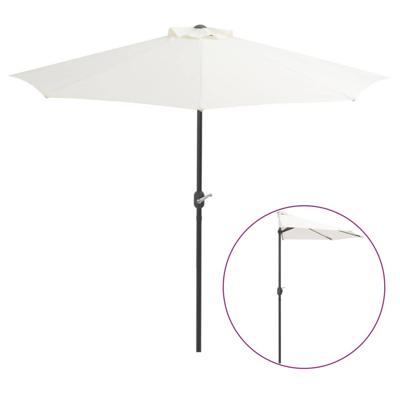 VidaXL Balkonparasol half met aluminium paal 270x144 cm zandkleurig