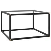 Salontafel met gehard glas 60x60x35 cm zwart - thumbnail