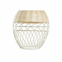Plafondlamp DKD Home Decor Metaal Wit Lichtbruin Rotan 50 W (30 x 30 x 38 cm) - thumbnail