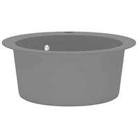 Gootsteen rond enkele bak graniet grijs - thumbnail