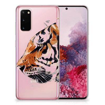 Smartphone hoesje Samsung Galaxy S20 Watercolor Tiger Smartphone hoesje Samsung Galaxy S20 Watercolor Tiger