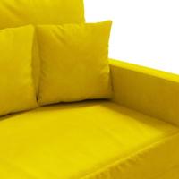 Tweezitsbank 120 cm fluweel geel - thumbnail