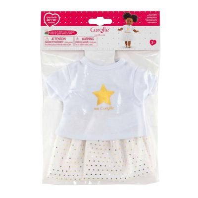 Corolle topje en rok set voor poppen van 36cm - ivoor/goud