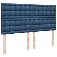 Boxspring met matras stof blauw 200x200 cm - thumbnail