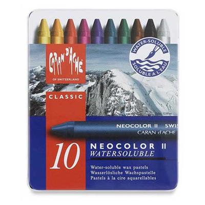 Caran Dache Caran d'ache neocolor ii, l: 10 cm, dikte 8,5 mm, diverse kleuren, 10 stuk/ 1 doos