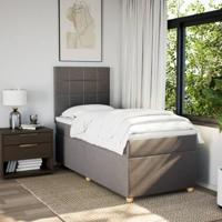Boxspring met matras stof taupe 80x200 cm - thumbnail