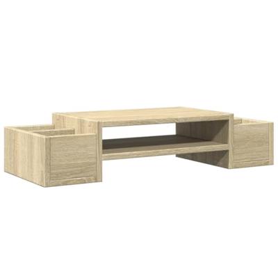 Monitorstandaard met opbergruimte 70x27x15 cm hout sonoma eiken