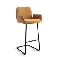 Jesper Home Barkruk 'Misaki' Arch Black, kleur Honey Harvest (zithoogte 75cm) - thumbnail