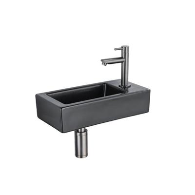 QeramiQ Fuente Fonteinset - 37.5x18.5x9cm - keramiek - kraangat rechts - fonteinkraan gunmetal - afvoerplug - verlaagd sifon - Mat Zwart SW1122447/SW769487/SW767295/SW696239 QeramiQ Fuente Fonteinset - 37.5x18.5x9cm - keramiek - kraangat rechts - fonteinkraan gunmetal - afvoerplug - verlaagd sifon - Mat Zwart SW1122447/SW769487/SW767295/SW696239