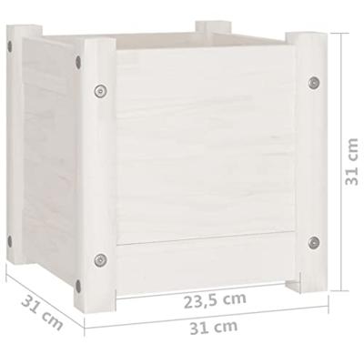 VidaXL Plantenbak 31x31x31 cm massief grenenhout wit VidaXL Plantenbak 31x31x31 cm massief grenenhout wit