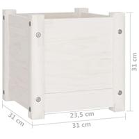 VidaXL Plantenbak 31x31x31 cm massief grenenhout wit - thumbnail