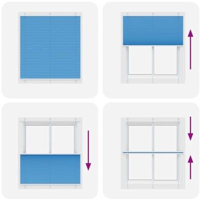 Pliss rolgordijn 115x150cm stofbreedte 114,4cm polyester blauw - thumbnail