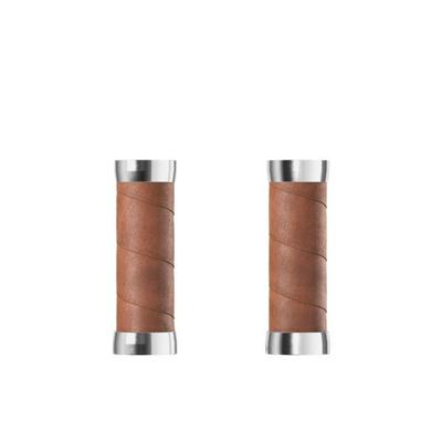 BROOKS Slender leather grips (100+100mm) - dark tan