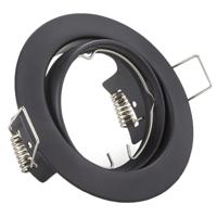 Spot Armatuur GU10 - Trion - GU10 Inbouwspot - Rond - Zwart - Aluminium - Kantelbaar Ø83mm - thumbnail