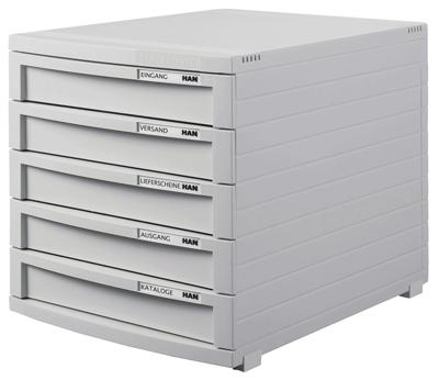HAN CONTUR 1505-11 Ladebox Lichtgrijs DIN A4, DIN B4, DIN C4 Aantal lades: 5 HAN CONTUR 1505-11 Ladebox Lichtgrijs DIN A4, DIN B4, DIN C4 Aantal lades: 5